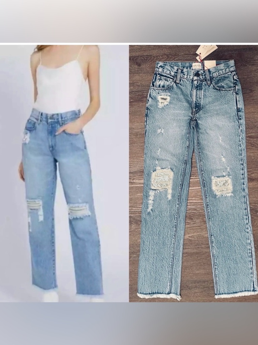 Alice + Olivia Amazing High Rise
Distressed Raw Hem Boyfriend Size 24 accents